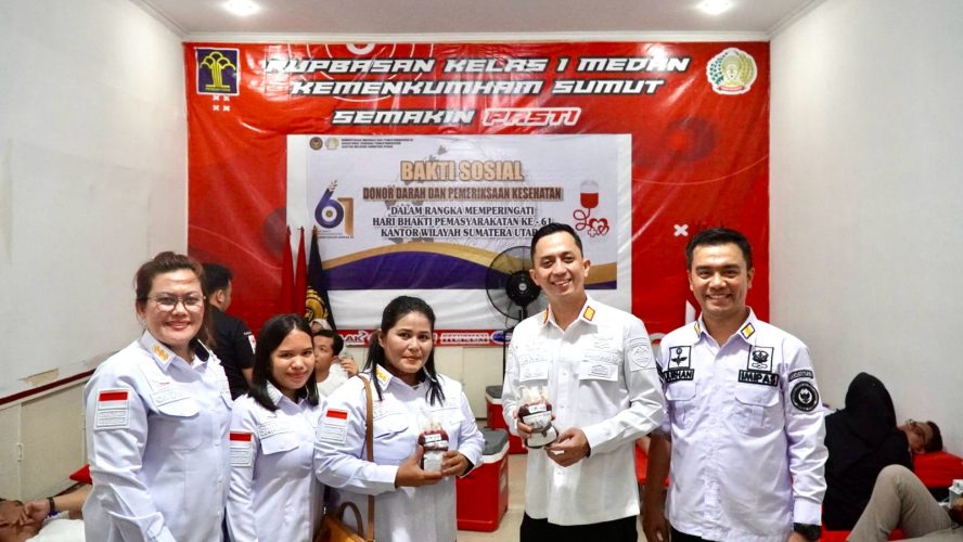Semangat HBP Ke-61, Rutan Kelas I Medan Ikuti Donor Darah Pemasyarakatan Sumut