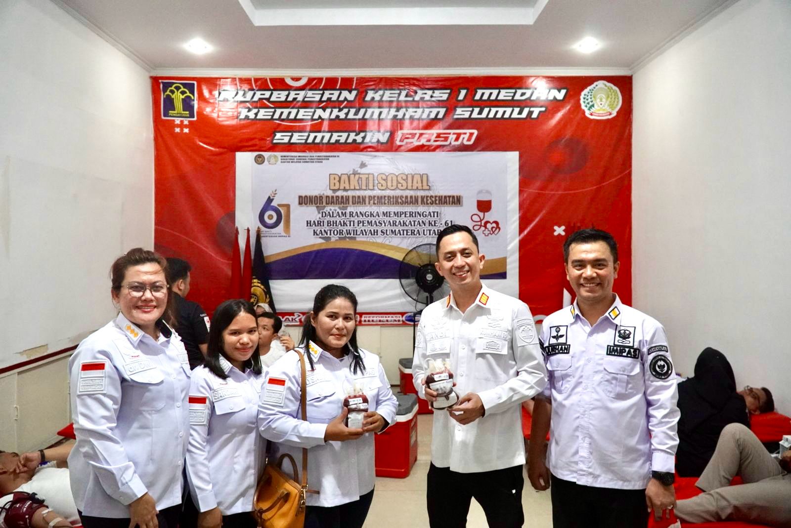 Semangat HBP Ke-61, Rutan Kelas I Medan Ikuti Donor Darah Pemasyarakatan Sumut