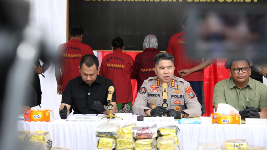 Polda Sumut Gagalkan Peredaran 100 Kg Sabu Dalam Bungkus Kopi, Empat Tersangka dan Dua DPO Terlibat