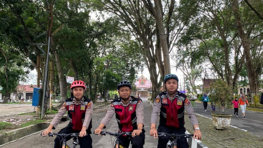 Polres Langkat Gelar Patroli Sepeda Car Free Day