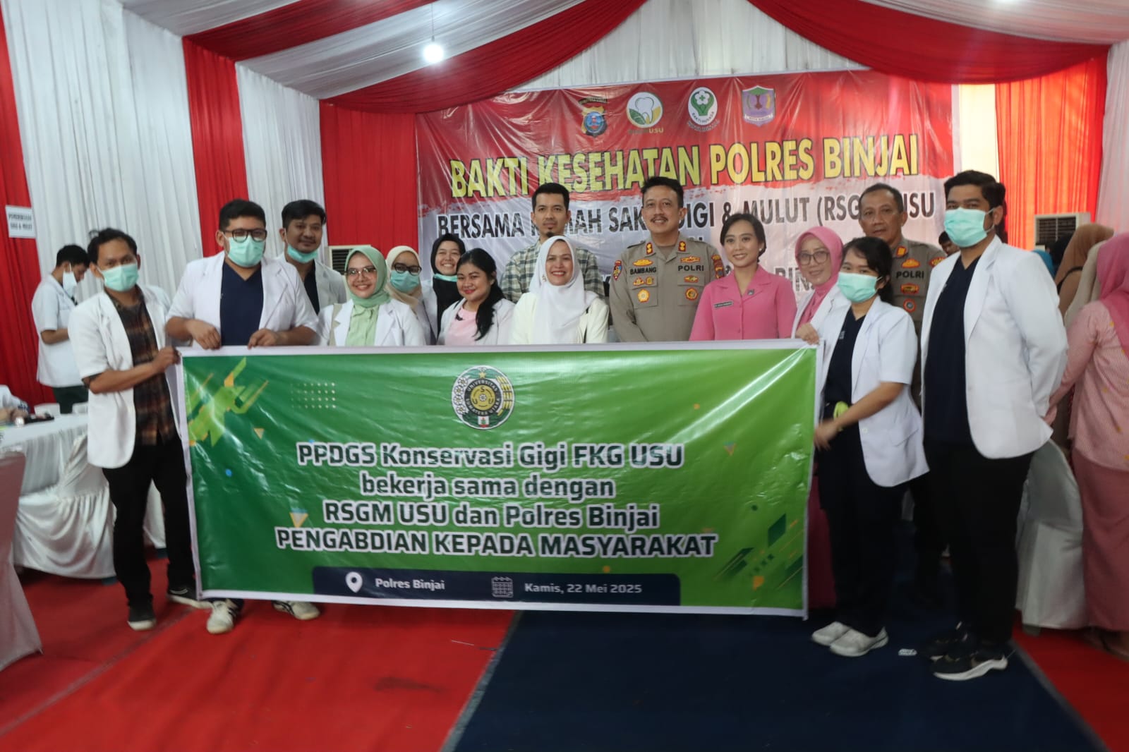 Adakan Bakti Kesehatan, Polres Binjai Berkolaborasi Bersama RS. Gigi dan Mulut USU dan Dinas Kesehatan Kota Binjai