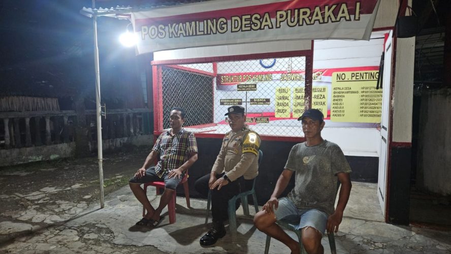 Bhabinkamtibmas Polsek Pangkalan Berandan Aktifkan Kembali Peran Satkamling Demi Cegah Gangguan Kamtibmas di Desa Puraka I