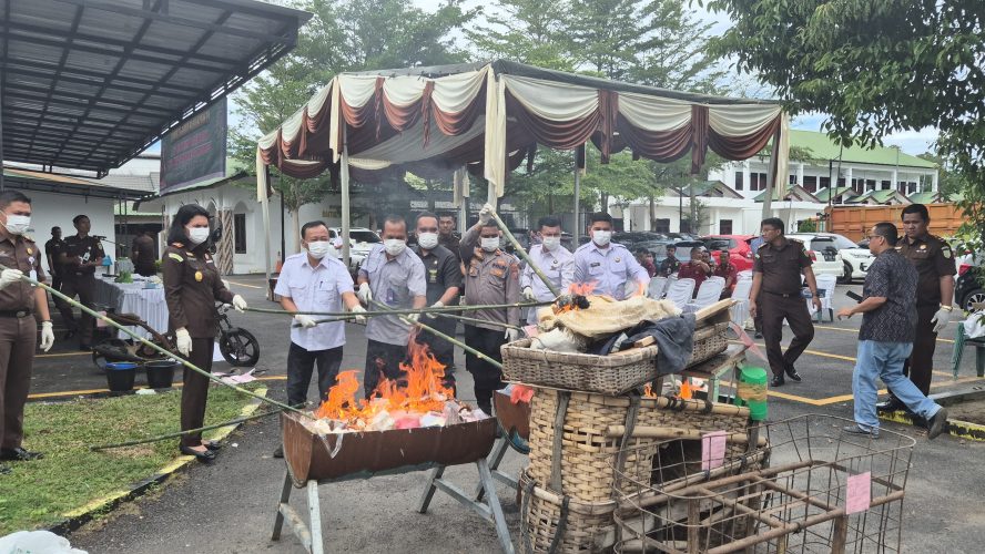 Wakapolres Sergai Hadiri Pemusnahan Barang Bukti Di Kejari Sergai