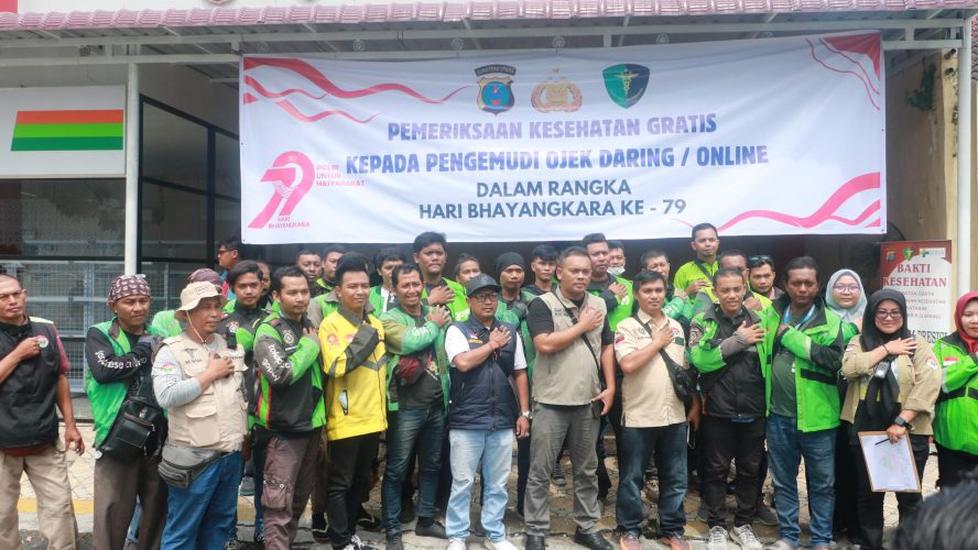 Ratusan Pengemudi Ojek Online Jalani Pemeriksaan Kesehatan Gratis di RS Bhayangkara TK II Medan