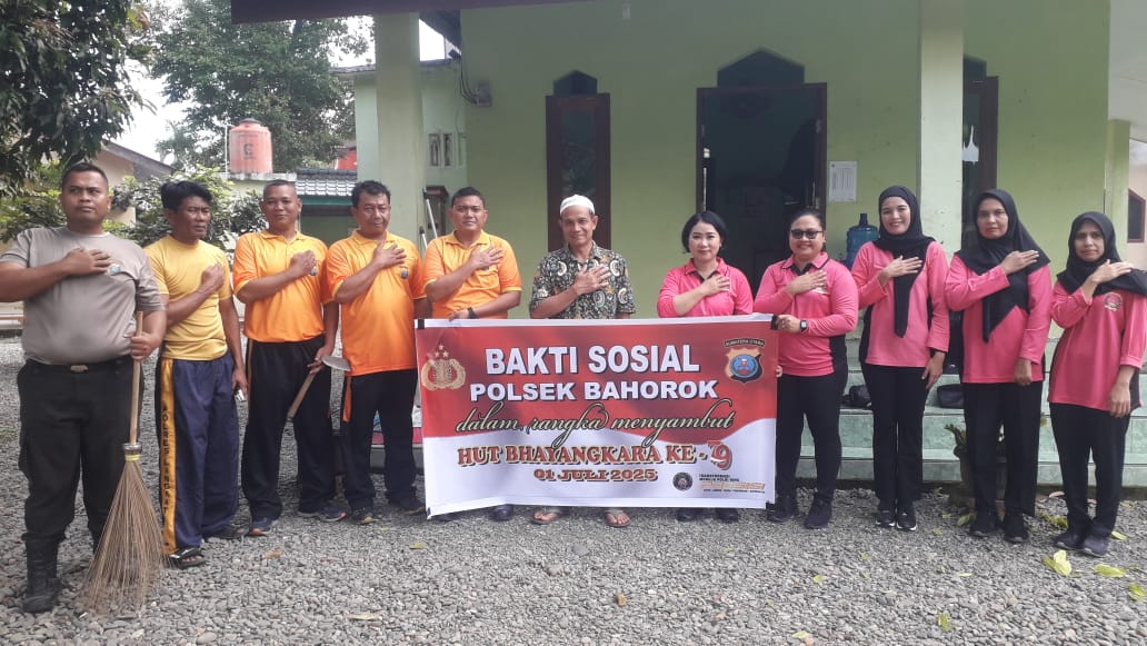 Polsek Bahorok Bersama Bhayangkari Gelar Bakti Sosial Sambut HUT Bhayangkara ke-79