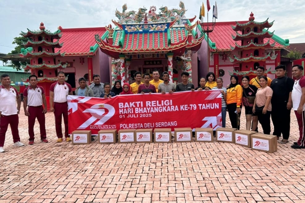 Sambut HUT Bhayangkara Ke-79, Polresta Deli Serdang Gelar Bhakti Religi di Tempat Ibadah