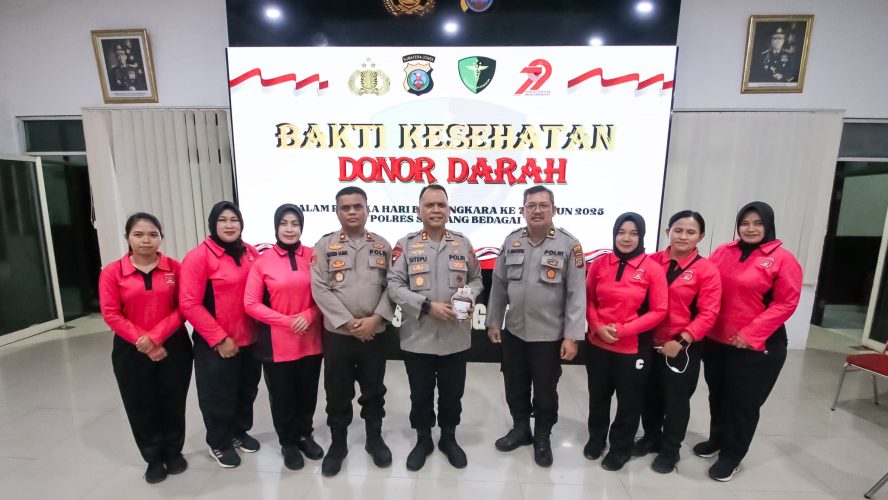 Sambut Hari Bhayangkara Ke-79 Tahun Polres Sergai Gelar Bakti Kesehatan Donor Darah