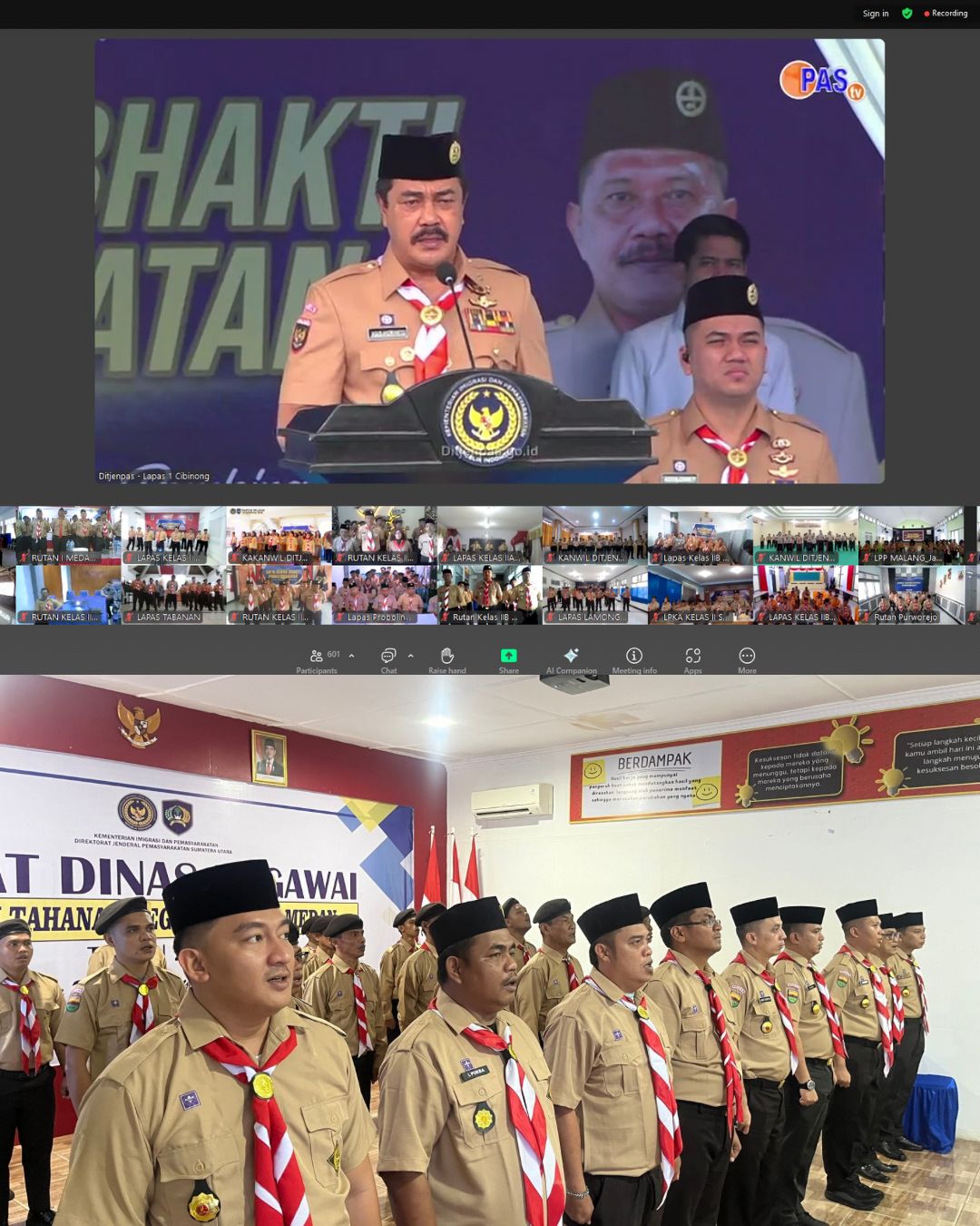 Karutan I Medan Ikuti Pembukaan Perkemahan Satya Dharma Bhakti Pemasyarakatan Secara Virtual