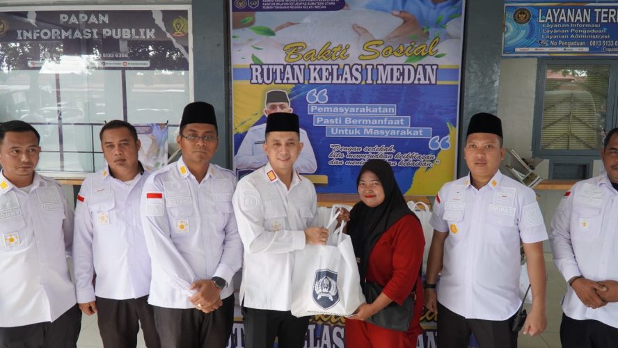 Implementasi 13 Program Akselerasi Rutan Kelas I Medan Bagikan Bansos