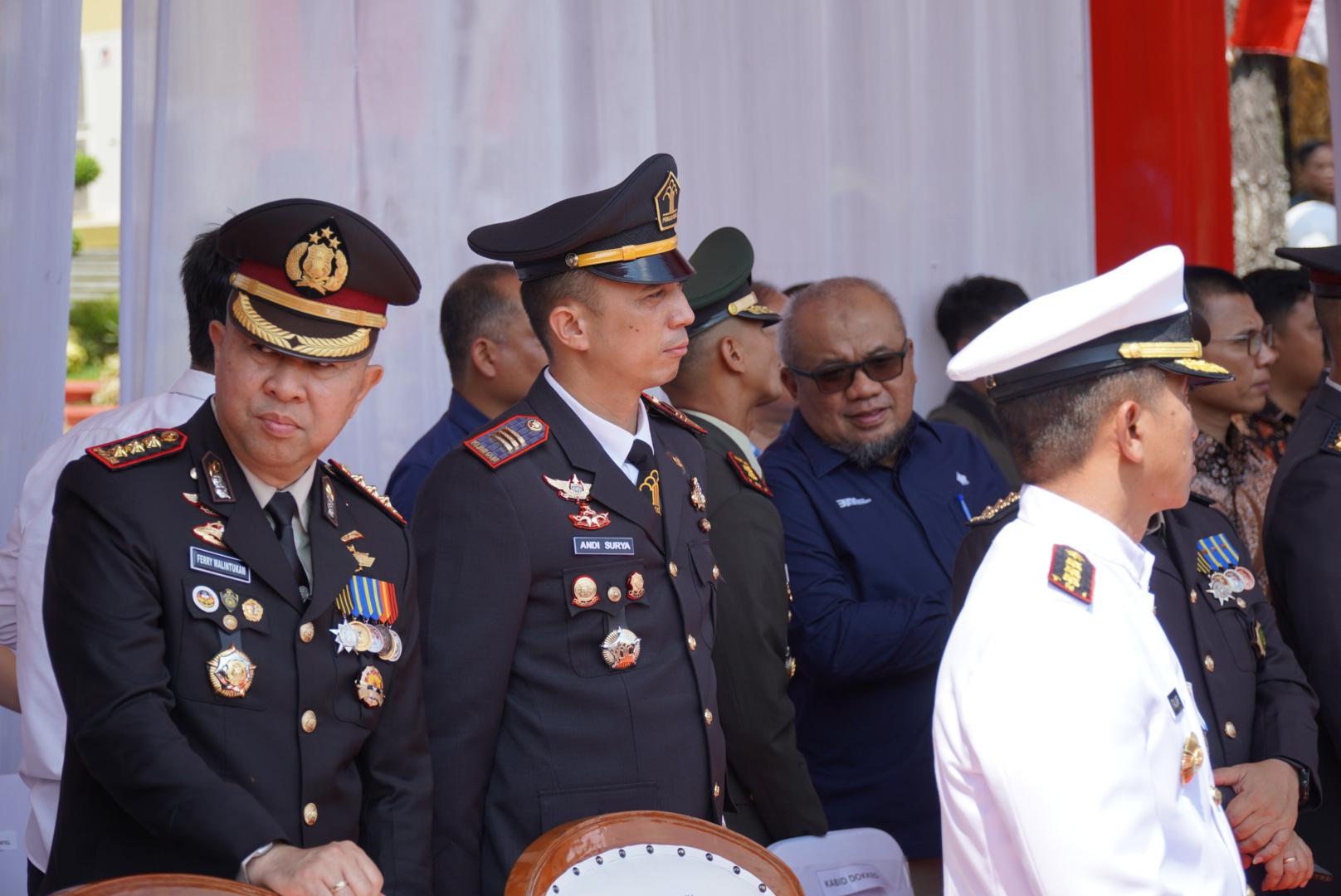 Perkuat Sinergi Karutan Kelas I Medan Hadiri Upacara Dan Syukuran Hari Bhayangkara KE-79 Di Mapolda Sumut