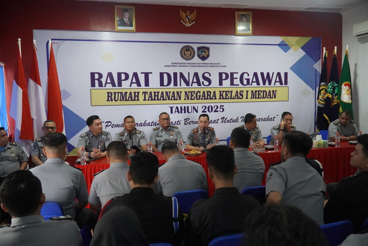 Usai Rapat Dinas Pegawai Rutan I Medan Laksanakan Tes Urine Bersama