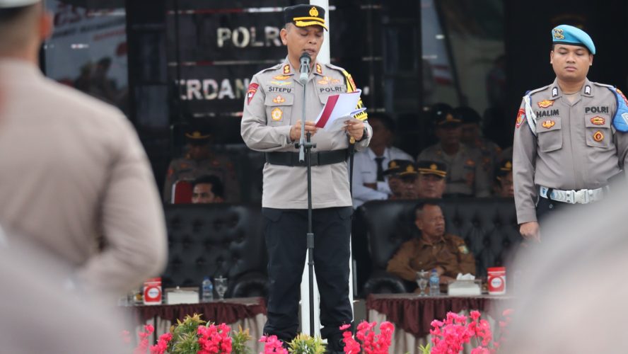 Kapolres Sergai Pimpin Apel Gelar Pasukan Ops Patuh Toba-2025