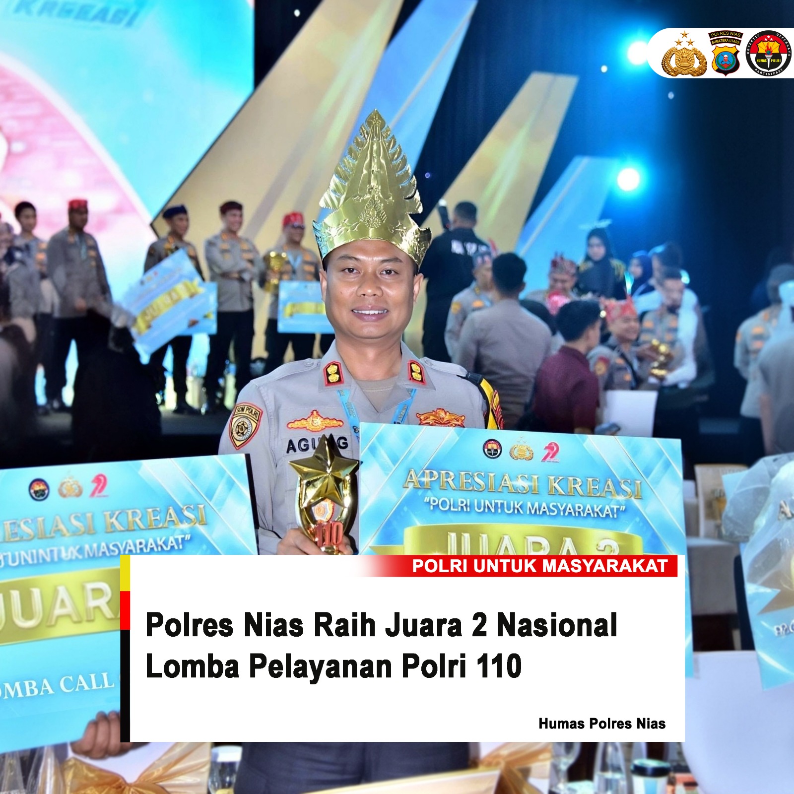 POLRES NIAS RAIH JUARA 2 NASIONAL LOMBA PELAYANAN POLRI 110