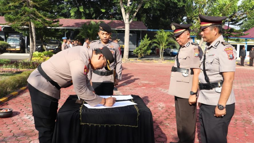 Kapolres Langkat Pimpin Sertijab Kapolsek Hinai Dan Kasi Humas