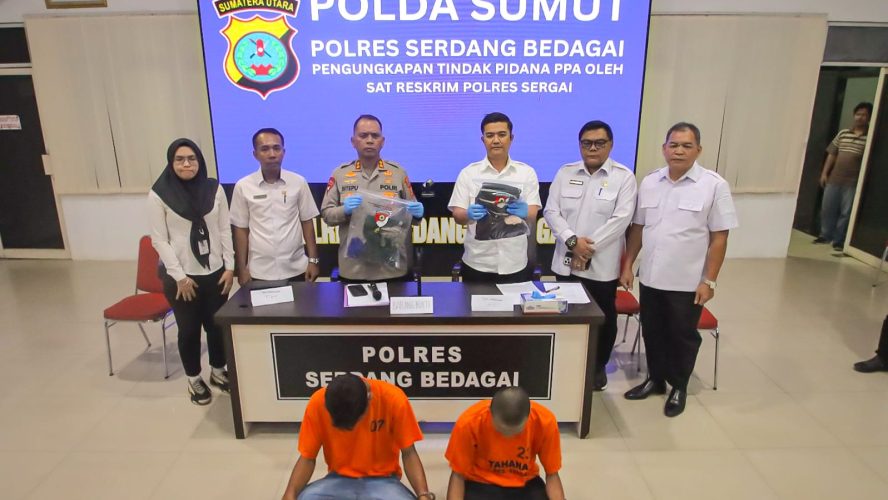 Kapolres Sergai Pimpin Press Release Ungkap Kasus Tindak Pidana Persetubuhan Atau Perbuatan Cabul Terhadap Anak