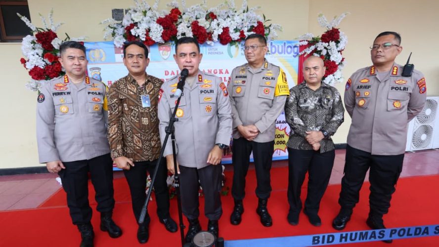 Kapolri Launching Program Pangan Murah Polri Serentak di Seluruh Indonesia, Polda Sumut Salurkan Ratusan Ton Beras