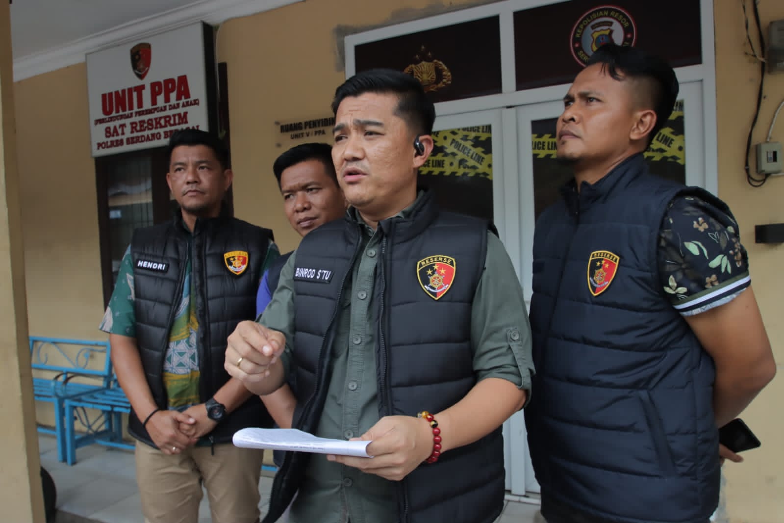Doorstop Sat Reskrim Polres Sergai Terangkan Pengungkapan 3 Kasus Tindak Pidana Perlindungan Perempuan Dan Anak (PPA)