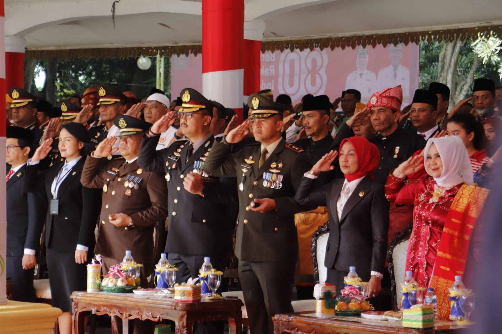 Kapolres Hadiri Upacara HUT RI Di Lapangan Alun-Alun Tengku Amir Hamzah