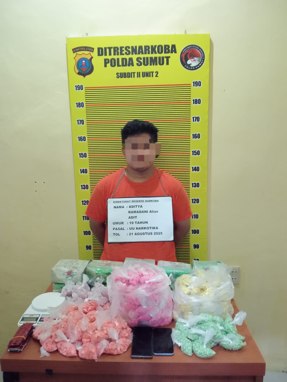 Polda Sumut Ungkap Jaringan Antar Provinsi, Sita 10 Kg Sabu, 24.000 Butir Ekstasi, Dan 150 Butir H5