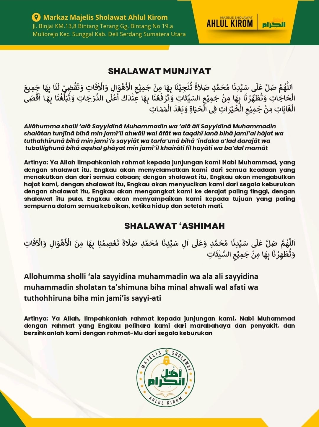 Majelis Sholawat Ahlul Kirom Serukan Persatuan Bangsa di Tengah Dinamika Indonesia