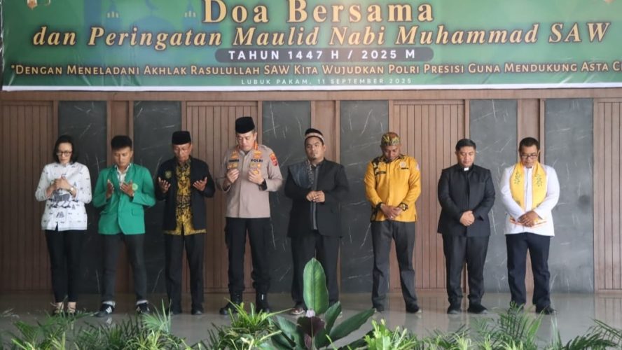 Polresta Deli Serdang Peringati Maulid Nabi 1447 H Dan Gelar Doa Bersama Untuk Bangsa