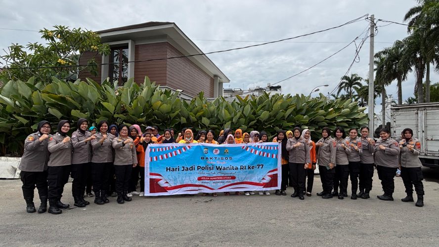 Polwan Polda Sumut Tebar Kepedulian, Salurkan 350 Paket Sembako di Tiga Lokasi