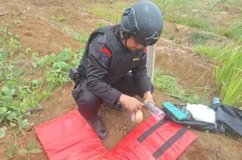 Brimob Sumut Amankan Mortir Militer di Tapanuli Selatan, Disposal Berjalan Lancar