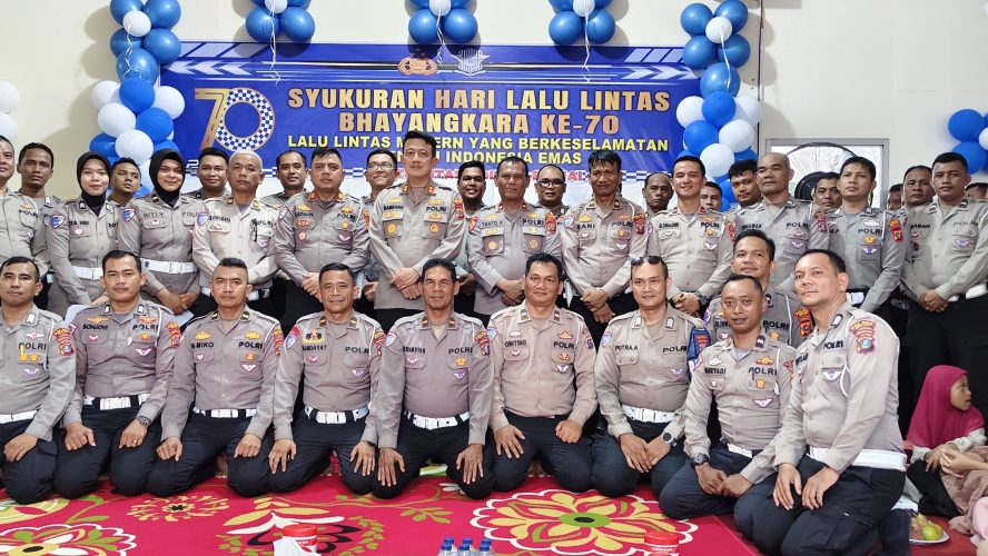 Hari Lalu Lintas Ke-70, Sat Lantas Polres Binjai Syukuran Bersama Anak Yatim