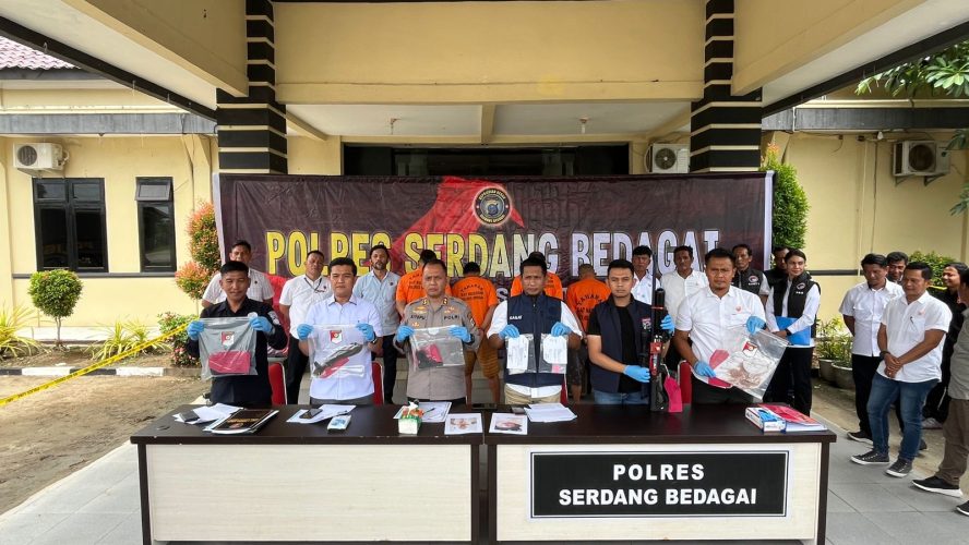 Polres Sergai Berhasil Ringkus Komplotan Penganiaya, 4 Tersangka Ditangkap Dengan Barang Bukti Senpi Dan Narkoba