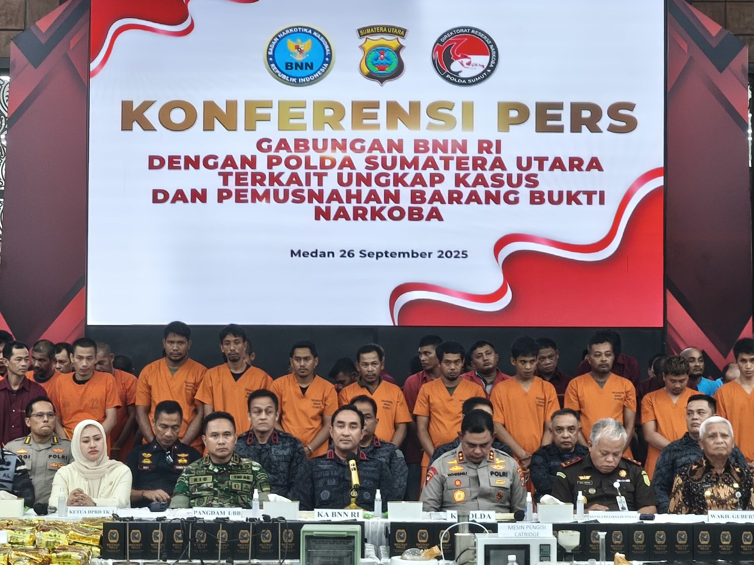Sinergi BNN RI Dan Polda Sumut Ungkap 1,7 Ton Narkotika, Tegaskan Perang Melawan Narkoba
