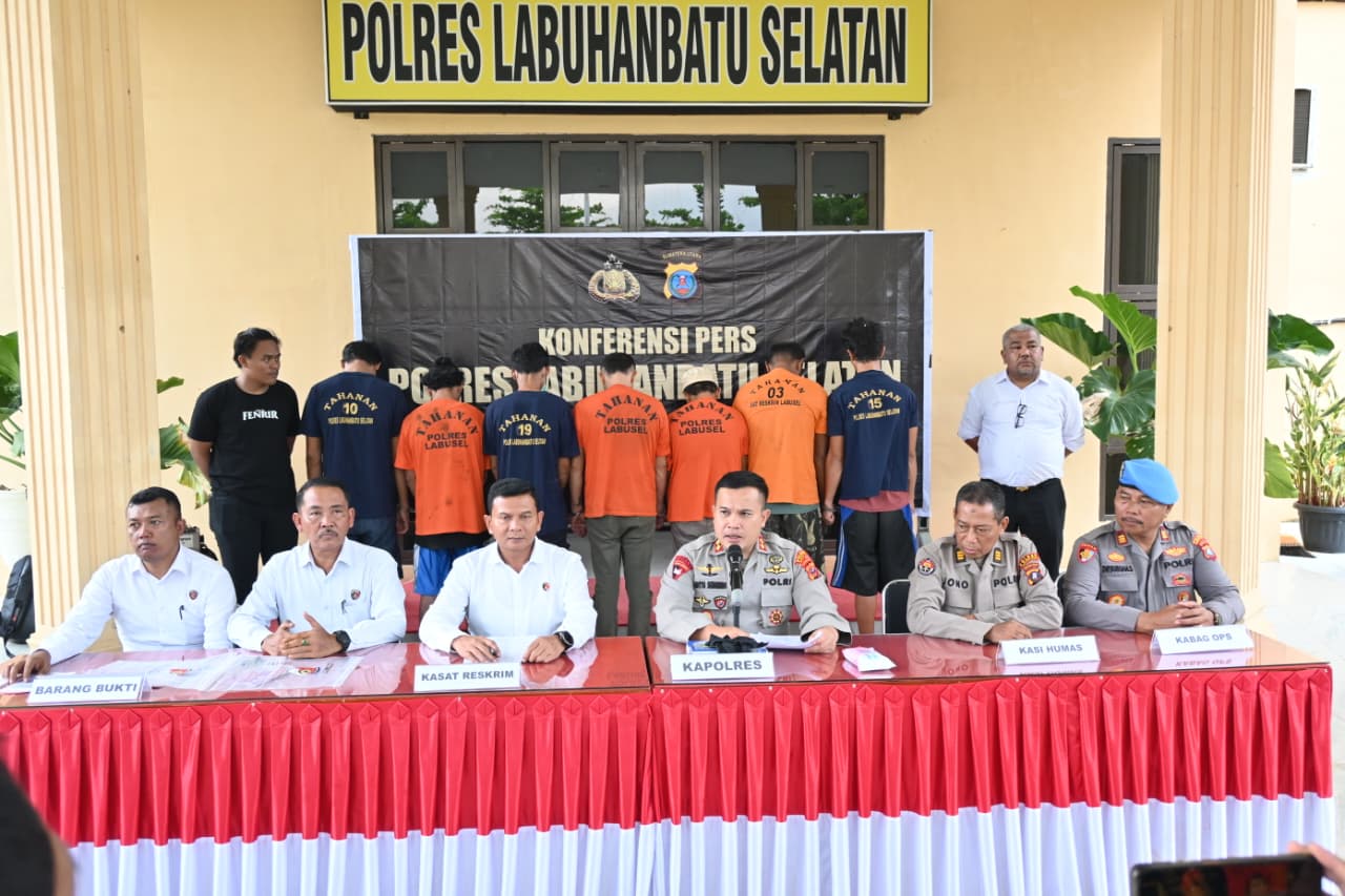 Ops Kancil Toba 2025, Polres Labusel Tangkap 8 Pelaku Curanmor, Sita 15 Motor