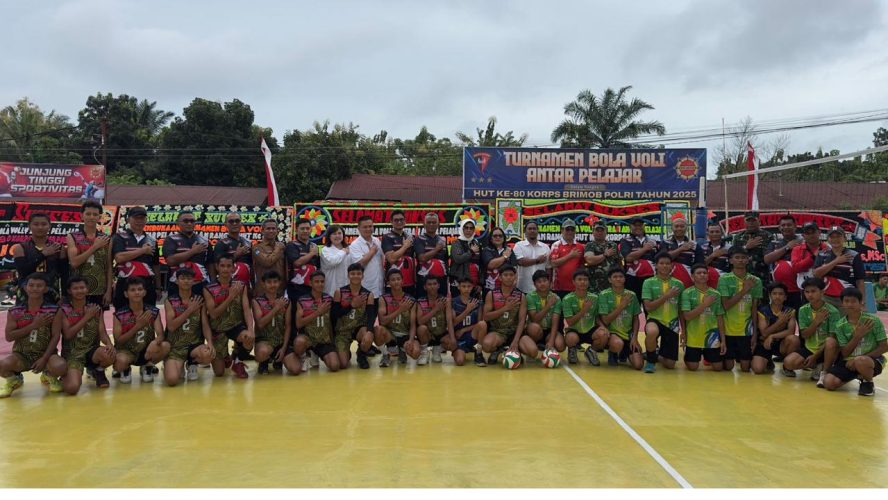 Semarak HUT Ke-80 Korps Brimob Polri, 24 Tim Pelajar Se-Pematang Siantar Dan Simalungun Adu Taktik Di Turnamen Bola Voli