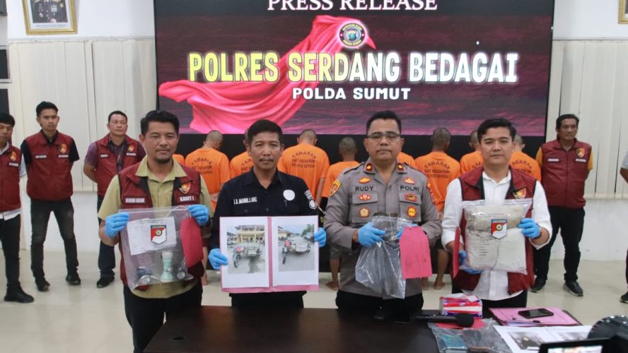 Polres Sergai Ringkus 9 Pelaku Pencurian Gudang Di Desa Sei Rampah
