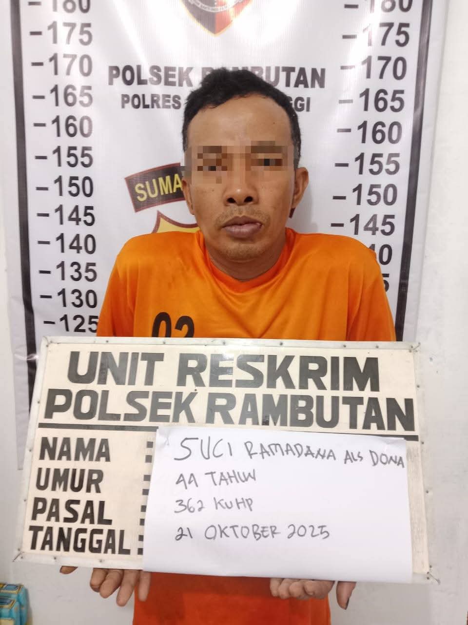 Polsek Rambutan Amankan Seorang Pria Pelaku curanmor.