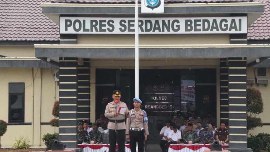 Apel Kesiapsiagaan Tanggap Darurat Bencana Hidrometeorologi, Kapolres Sergai Cek Kesiapan Personel