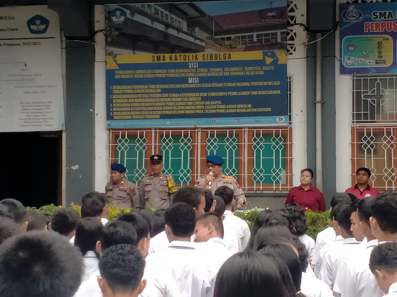 Kasat Polairud Res Sibolga Gelar “Police Goes To School” Di SMA Katolik Sibolga, Ajak Pelajar Jauhi Prilaku Negatif