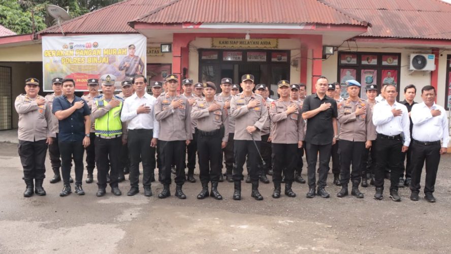 KAPOLRES BINJAI PIMPIN APEL PAGI DI POLSEK BINJAI SELATAN