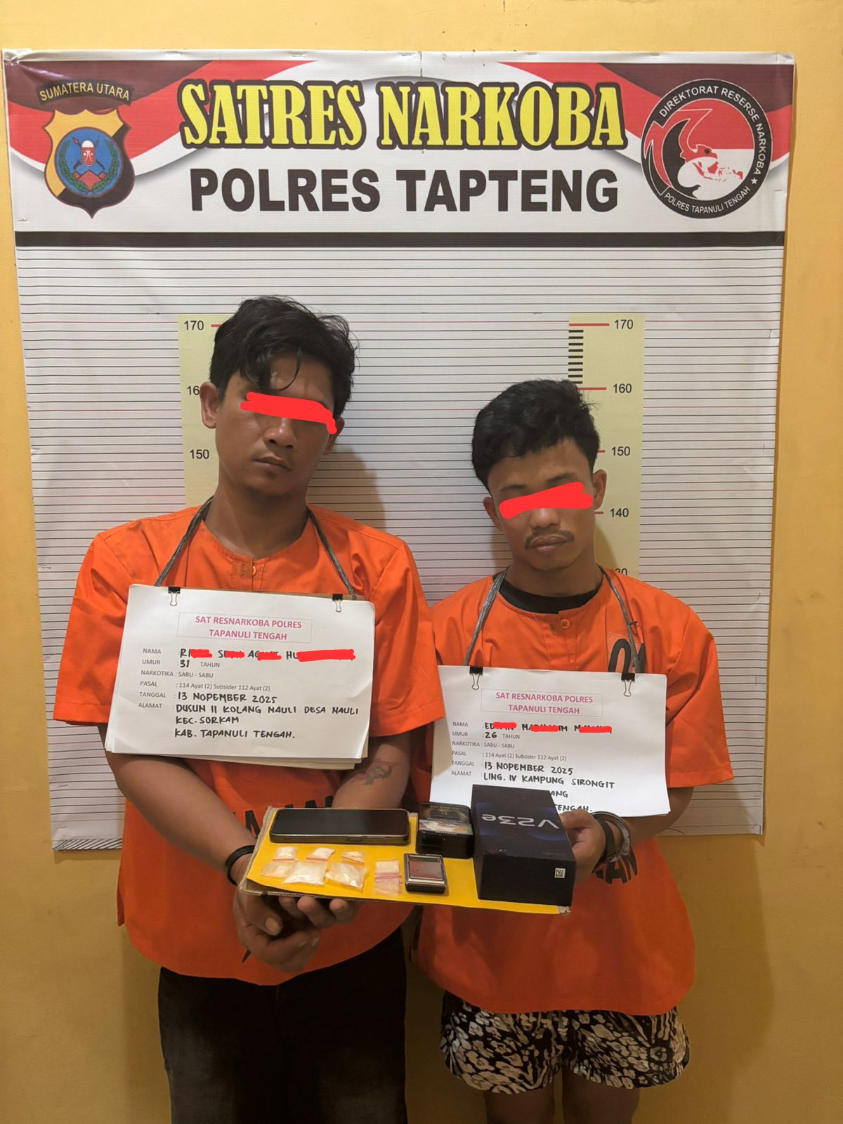 Dua Pengedar Narkoba Ditangkap Di Tapteng Dan Sibolga, Sabu Bruto 12,61 Gram Disita