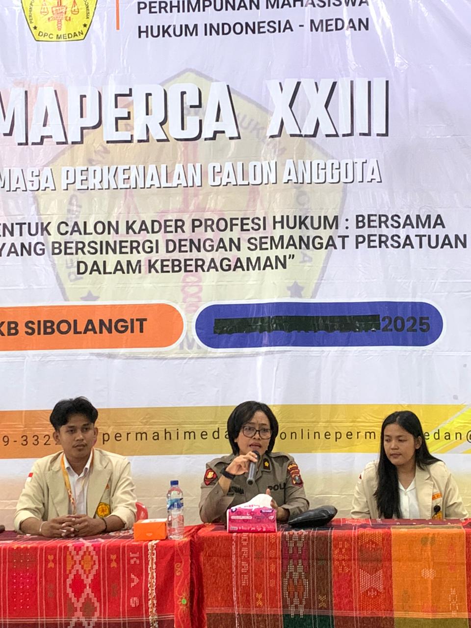 Polda Sumut Sampaikan Materi Penegakan Hukum Pada MAPERCA PERMAHI Medan, Tekankan Integritas Calon Penegak Hukum