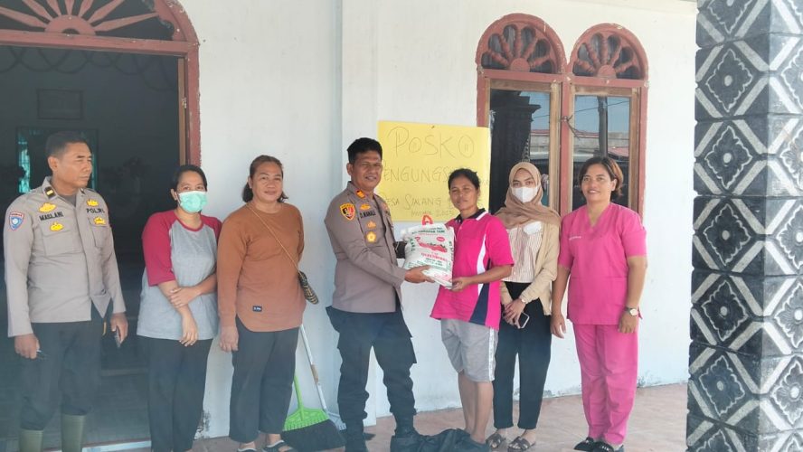 Wilayah Teluk Mengkudu Sudah Mulai Surut, Polsek Teluk Mengkudu Terus Perhatikan Perkembangan Situasi