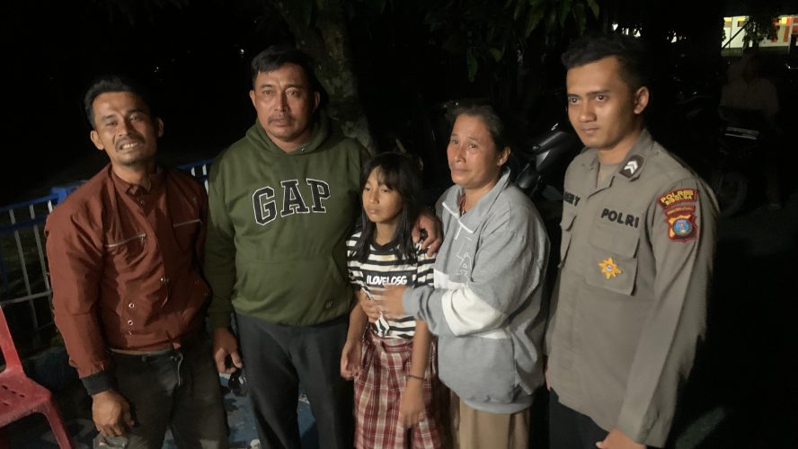Respons Cepat Polri, Anak Perempuan Yang Tersesat Di Sibolga Kembali Ke Pelukan Orang Tuanya
