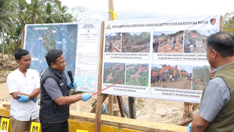 Bareskrim Polri Selidiki Asal Usul Gelondongan Kayu Yang Hanyut Dan Tutup Aliran Sungai Di Anggoli-Garoga Sumut