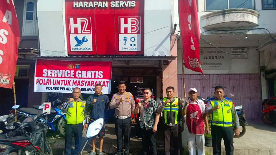 Polres Pelabuhan Belawan Berikan Servis Motor Gratis untuk Warga Terdampak Banjir