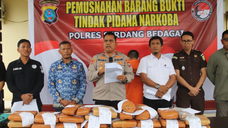 Pemusnahan Barang Bukti Tindak Pidana Narkoba, Wakapolres Sergai : Bentuk Komitmen Pemberantasan Narkotika