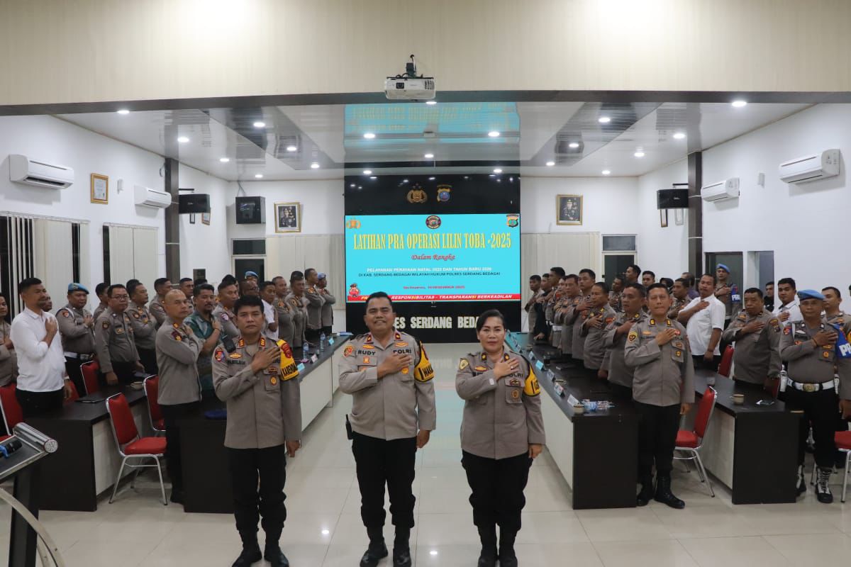 Polres Sergai Gelar Latihan Pra Ops Lilin Toba 2025