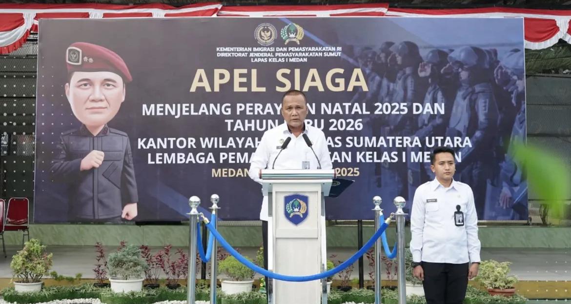 Rutan Kelas I Medan Ikuti Apel Siaga Nataru, Perkuat Kesiapsiagaan Dan Sinergi Pengamanan