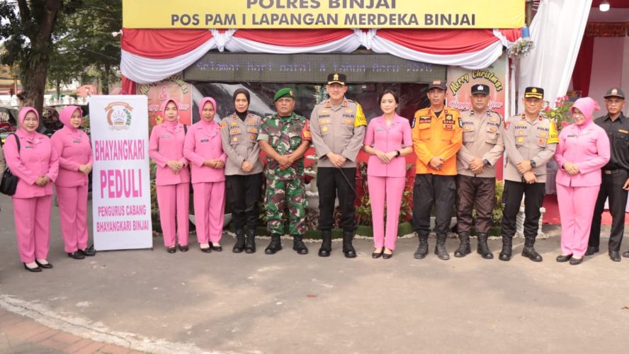 Kapolres Binjai Bersama PJU Dan Bhayangkari Cek Pospam Dan Posyan OPS Lilin Toba – 2025