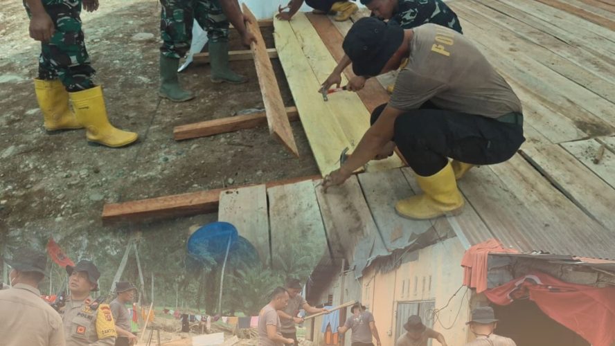Dari Pembersihan Hingga Hunian, Brimob–TNI Kawal Pemulihan Pascabencana Batang Toru