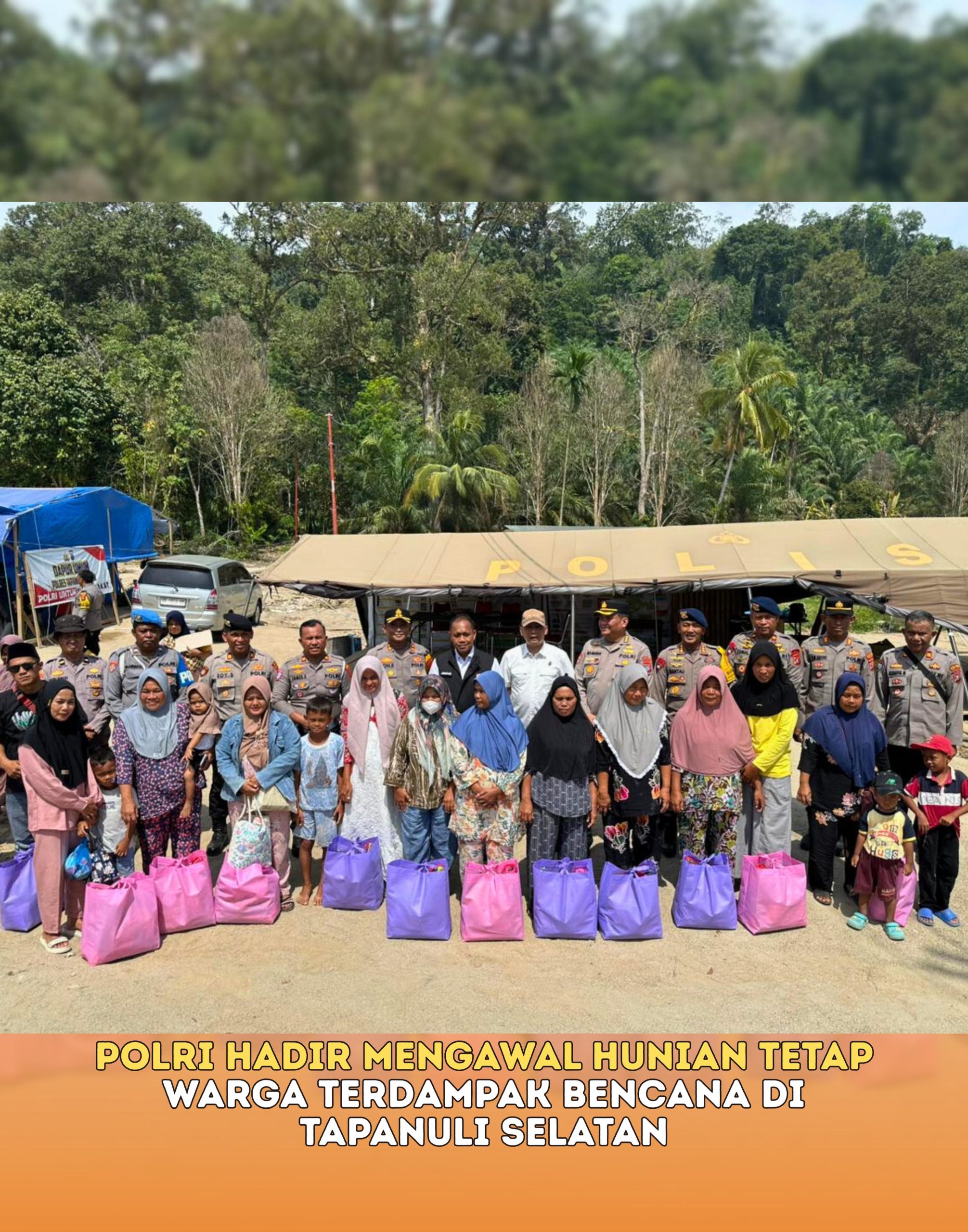 Polri Hadir Mengawal Hunian Tetap Warga Terdampak Bencana di Tapanuli Selatan