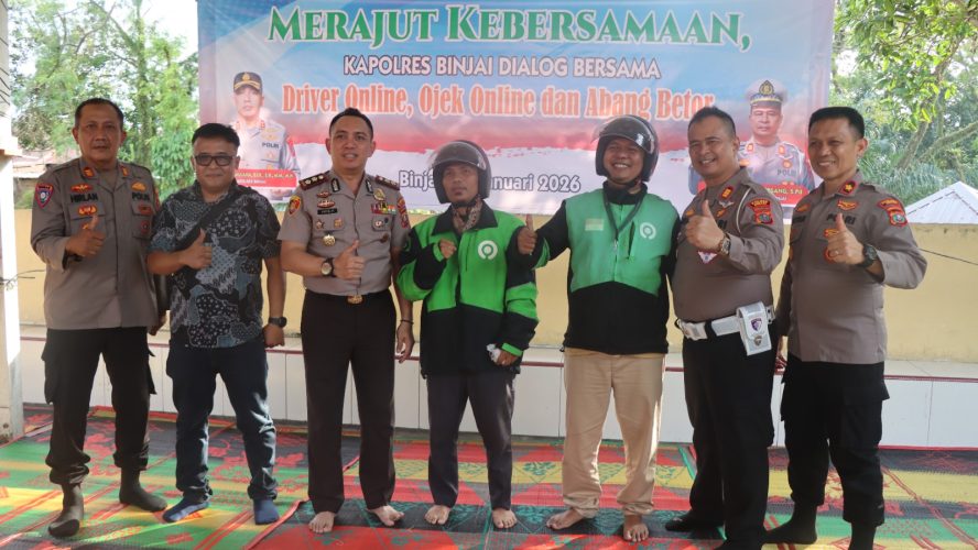 Kapolres Binjai Rajut Kebersamaan Dengan Driver Online, Ojek Online Dan Pengemudi Betor